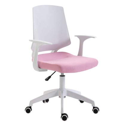 Picture of A1150-W WHITE/PINK FABRIC OFFICE CHAIR