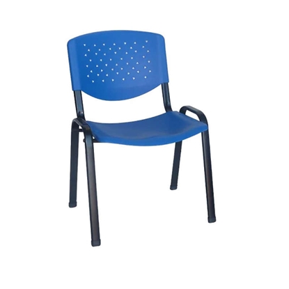Picture of MILOS BLUE PVC VISITOR CHAIR/BLACK FRAME