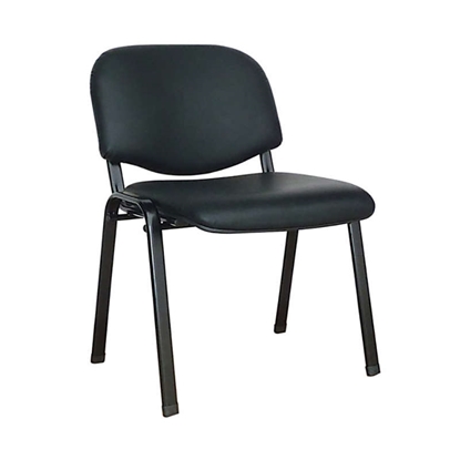 Picture of MILOS BLACK PU VISITOR CHAIR/BLACK FRAME