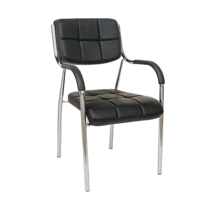 Picture of BM108 BLACK PU VISITOR ARMCHAIR/ CHROME FRAME