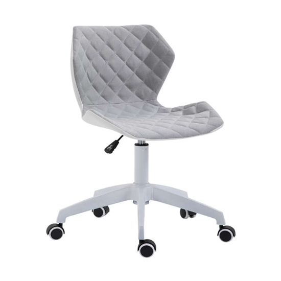 Picture of A1700-W WHITE BASE/GREY FABRIC OFFICE CHAIR