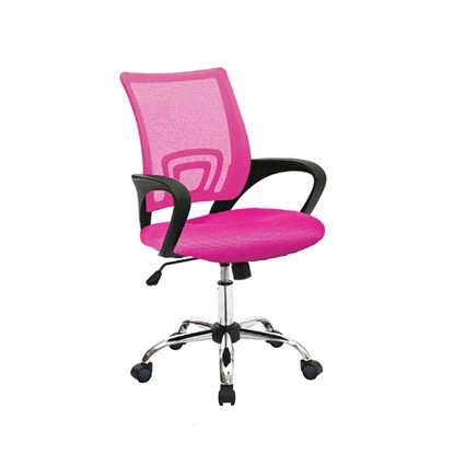 Picture of A1850 CHROME BASE/PINK MESH OFFICE ARMCHAIR