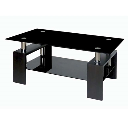 Picture of LINEA BLACK GLASS 100X60X42cm. COFFEE TABLE