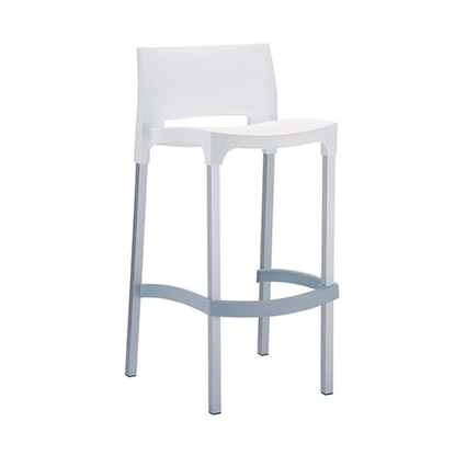 Picture of GIO WHITE BAR STOOL 75cm. POLYPROPYLENE