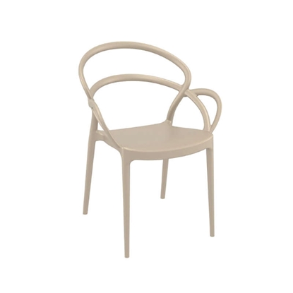 Picture of MILA TAUPE ARMCHAIR POLYPROPYLENE