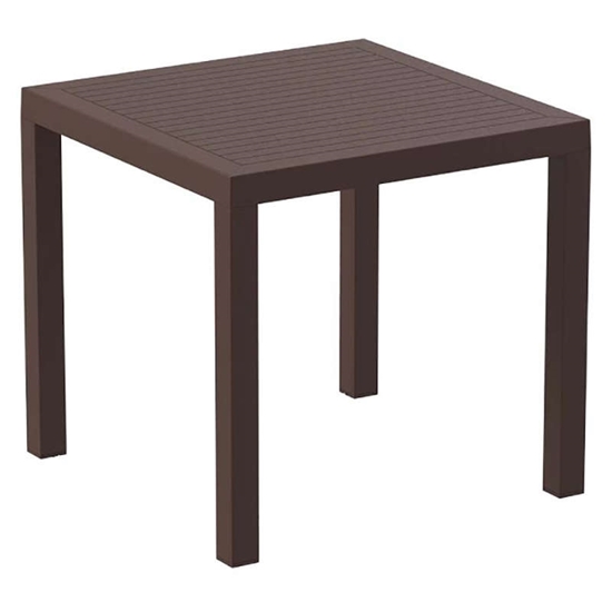 Picture of ARES TABLE 80X80X75cm. BROWN POLYPROPYLENE