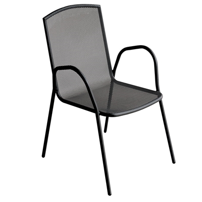 Picture of FACTORY BLACK STEEL ARMCHAIR