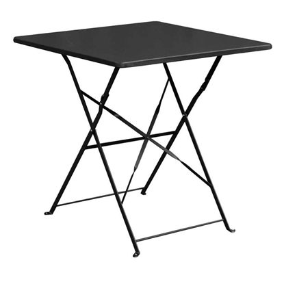 Picture of ALMA 70X70X73cm. BLACK TABLE STEEL FOLDING