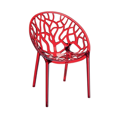 Picture of CRYSTAL RED (4pcs/ctn) TRANSP. ARMCHAIR