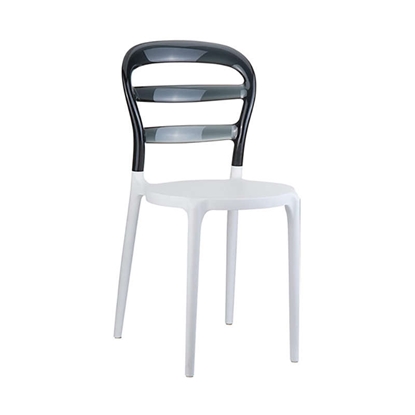 Picture of BIBI WHITE/BLACK TRANSP. CHAIR
