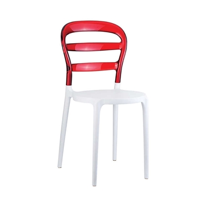 Picture of BIBI WHITE/RED TRANSP. CHAIR
