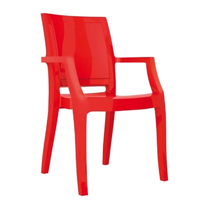 Picture of ARTHUR GLOSSY RED (4pcs/ctn) ARMCHAIR