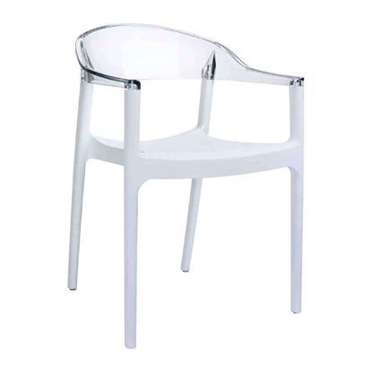 Picture of CARMEN WHITE/CLEAR ARMCHAIR