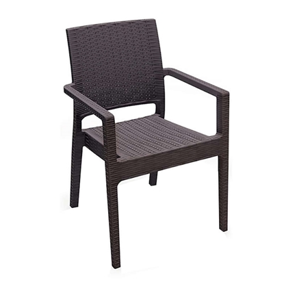 Picture of IBIZA BROWN ARMCHAIR POLYPROPYLENE
