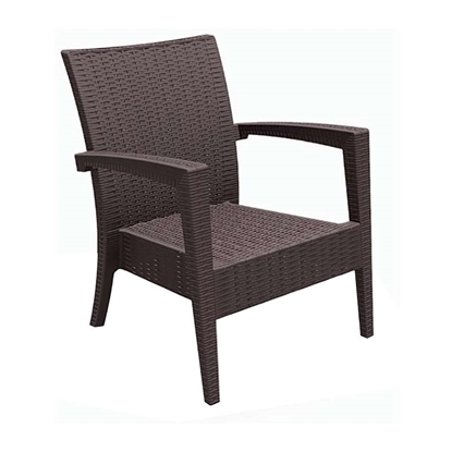 Picture of MIAMI BROWN ARMCHAIR 72X76X89cm. POLYPROPYLENE