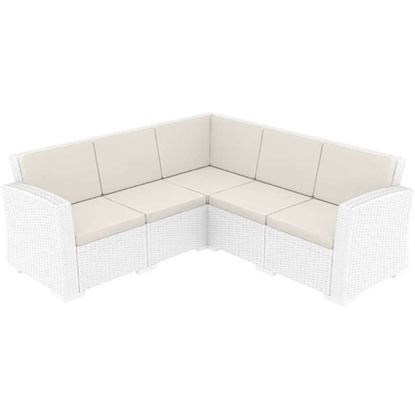 Picture of MONACO WHITE CORNER SOFA POLYPROPYLENE WITH CUSHIONS