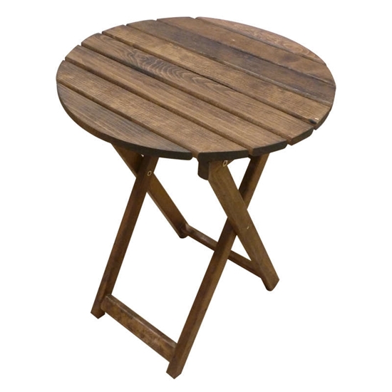 Picture of WOODEN FOLDING TABLE D70X73cm. WALNUT
