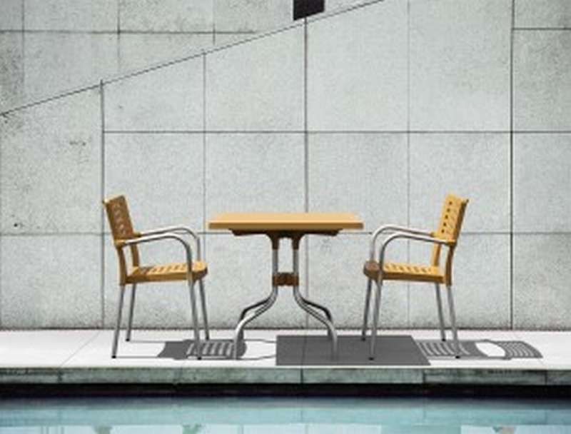 Πολυθρόνα με πόδια αλουμινίου - Teak 55x49x85 εκ. | Gala