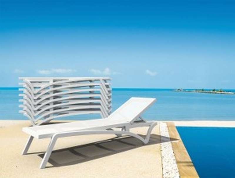 Ξαπλώστρα εξωτερικού χώρου - Λευκό 193x68x35 εκ. | Pacific