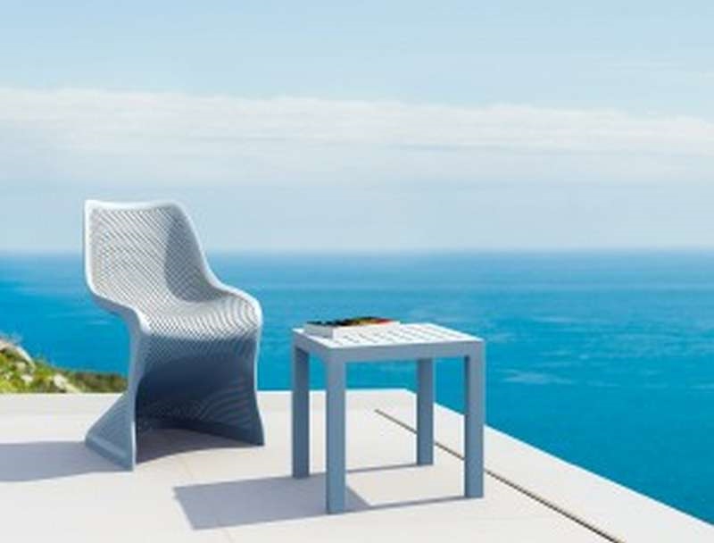 Πλαστικό τραπεζάκι κήπου χαμηλό - Silver grey 45x45x45 εκ. | Ocean