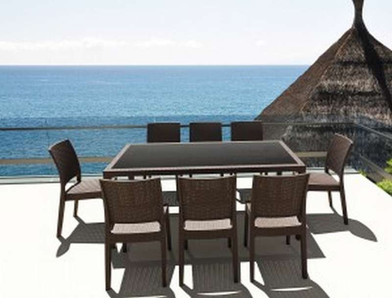 Τραπέζι με γυάλινη επιφάνεια - Καφέ 180x94x75 εκ. | Tahiti