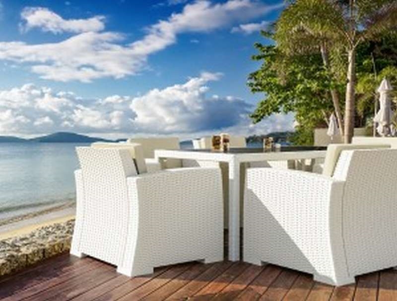Τραπέζι με γυάλινη επιφάνεια - Λευκό 180x94x75 εκ. | Tahiti