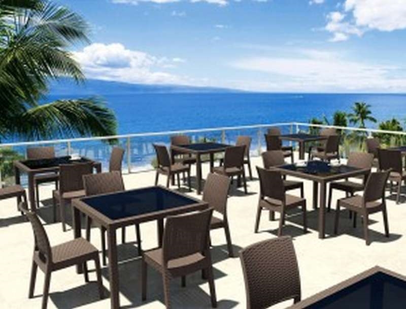 Τραπέζι με τζάμι - Καφέ 94x94x75 εκ. | Bali