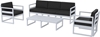 Picture of MYKONOS SET 3 SEATS SILVER GREY WITH CUSHIONS (SOFA3S+2ARMC+TABLE130cm) POLYPROPYLENE