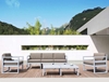 Picture of MYKONOS SET 3 SEATS SILVER GREY WITH CUSHIONS (SOFA3S+2ARMC+TABLE130cm) POLYPROPYLENE