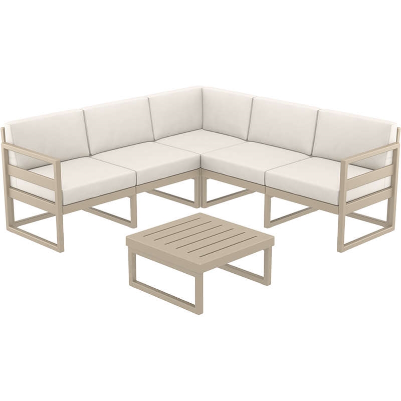 MYKONOS ΓΩΝΙΑ SET TAUPE/ΜΑΞ. BEIGE ΠΟΛ/ΝΙΟΥ (+ΤΡΑΠ.65εκ.)