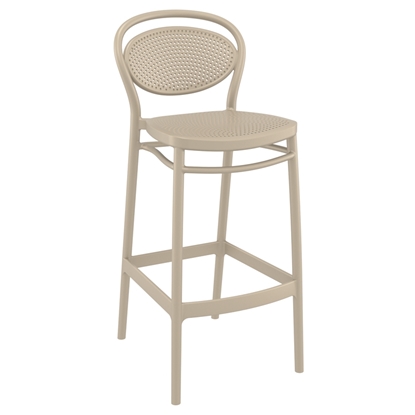 Picture of CROSS 75cm. BAR STOOL TAUPE POLYPROPYLENE