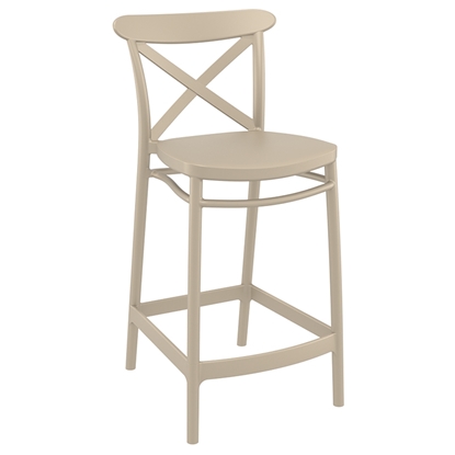 Picture of CROSS 65cm.BAR STOOL TAUPE POLYPROPYLENE
