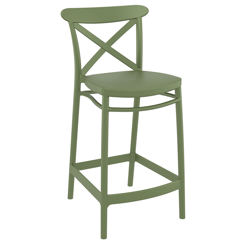 Σκαμπό μπαρ εξωτερικού χώρου - Olive green 45x50x96 εκ. | Cross