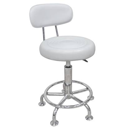 Picture of BAR73 WHITE PU (2pcs/ctn) OFFICE STOOL WITH GASLIFT
