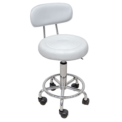 Picture of BAR72 WHITE PU (2pcs/ctn) OFFICE STOOL WITH GASLIFT