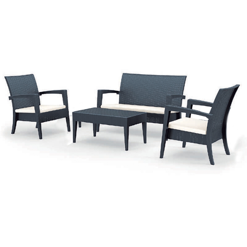 MIAMI SET DARK GREY ΜΕ ΜΑΞ.(1ΚΑΝ.+2ΠΟΛ+ΤΡΑΠ.92Χ53εκ.)ΠΟΛ/ΝΙΟΥ