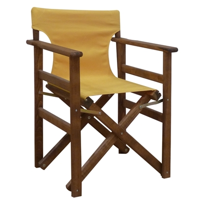 Picture of TORINO DIRECTOR 'S ARMCHAIR WALNUT WITH YELLOW FABRIC