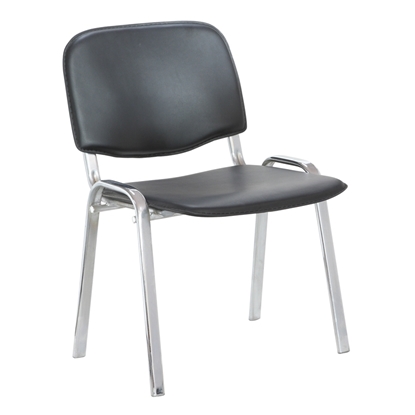 Picture of MILOS BLACK PU VISITOR CHAIR/CHROME FRAME