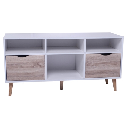 Εικόνα της TV15 WHITE/S.OAK 117Χ39X53εκ. ΕΠΙΠΛΟ