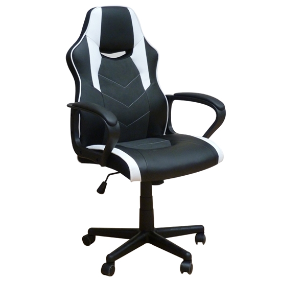 Picture of A6210 BLACK/WHITE PU GAMING ARMCHAIR