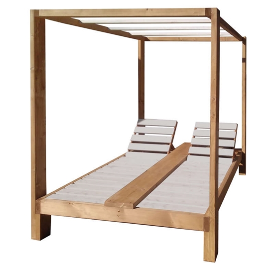 Picture of SUMMER SUNLOUNGER WOOD 153Χ198Χ198cm.
