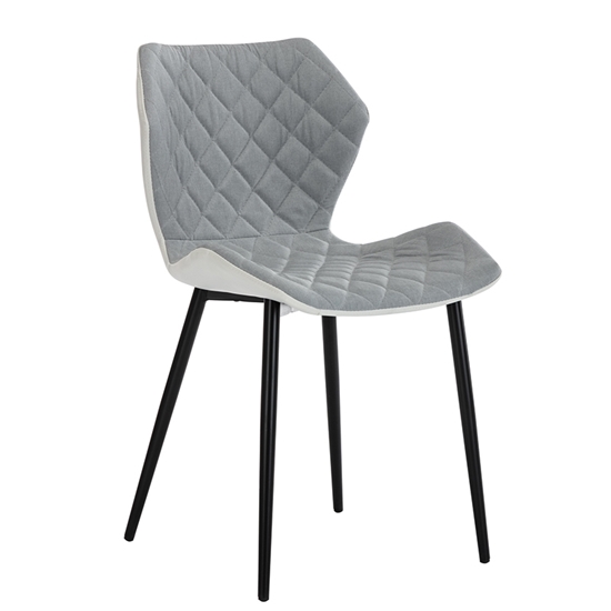 Picture of Mirka Dining Chair (2pcs/ctn) Chair Grey/White Fabric/Pu 48x51x79cm.