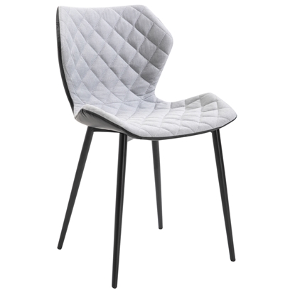 Picture of Mirka Dining Chair (2pcs/ctn) Chair Grey/Black Fabric/Pu 48x51x79cm.