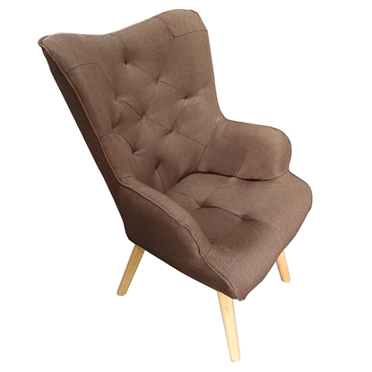 Picture of ADRIA HIGH BACK ARMCHAIR BROWN FABRIC