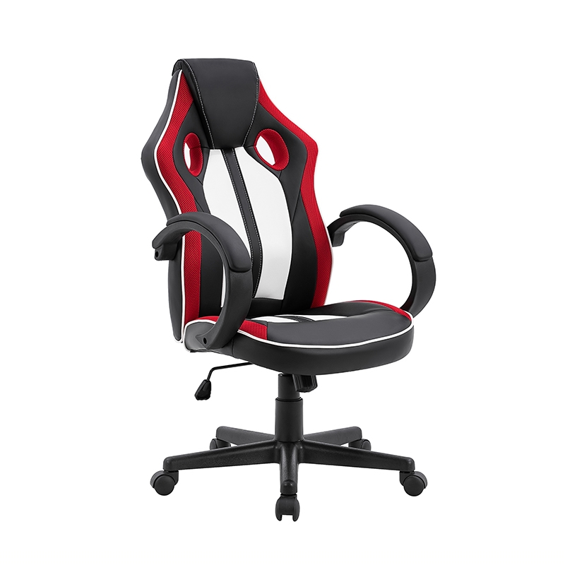 Πολυθρόνα gaming τύπου bucket - Μαύρο/κόκκινο/λευκό 55x65x43-107/53-117 εκ.