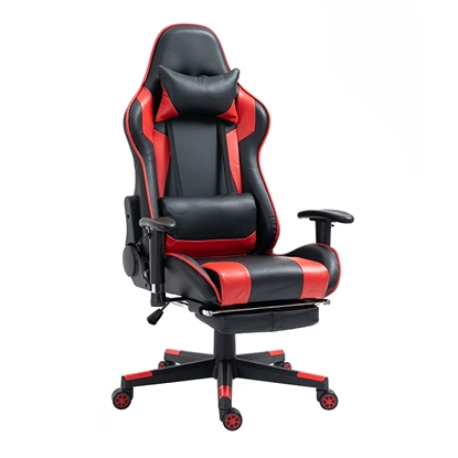 Picture of A6360 BLACK/RED GAMING ARMCHAIR WITH FOOTREST