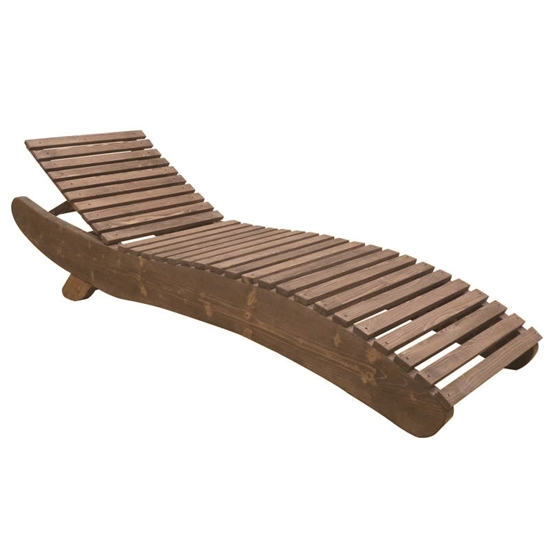 Picture of WAVE SUNLOUNGER WOOD WALNUT 59.5Χ198Χ40cm.