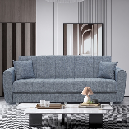 Picture of JOY SILVER GREY ΥΦΑΣΜΑ 3ΘΕΣΙΟΣ ΚΑΝΑΠΕΣ/ΚΡΕΒΑΤΙ ΜΕ ΑΠΟΘ.ΧΩΡΟ 220Χ77εκ.