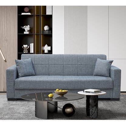 Picture of ROVER SILVER GREY ΥΦΑΣΜΑ 3ΘΕΣΙΟΣ ΚΑΝΑΠΕΣ/ΚΡΕΒΑΤΙ ΜΕ ΑΠΟΘ.ΧΩΡΟ 220Χ77εκ.