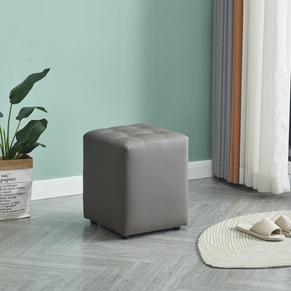 Picture of CUBE STOOL GREY PU 35X35X42cm.